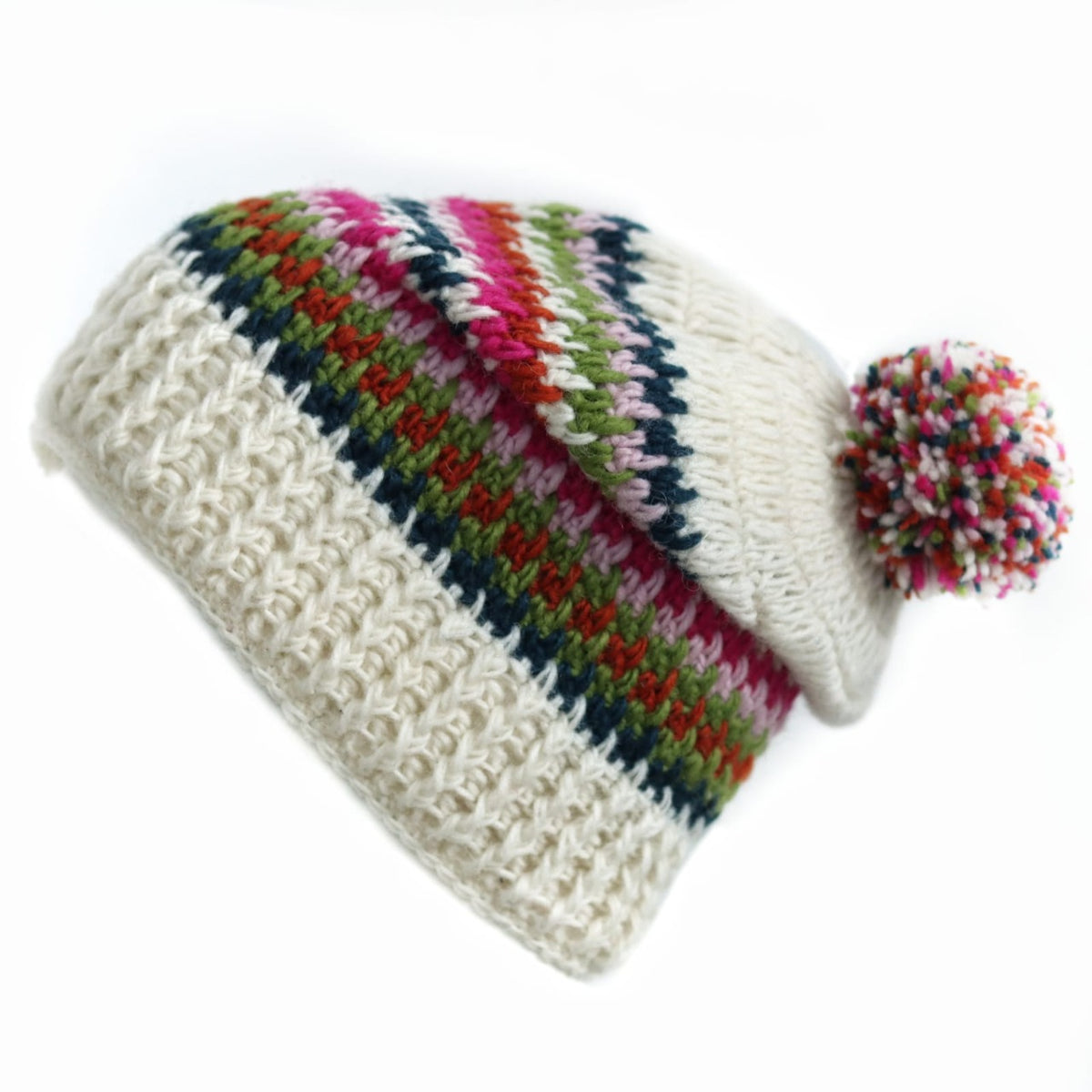 Handwoven Woolen Cap – Cozy, Warm, Unique Style with Colorful Patterns – High-Quality New Zealand Wool by Anitya, Made in Nepal