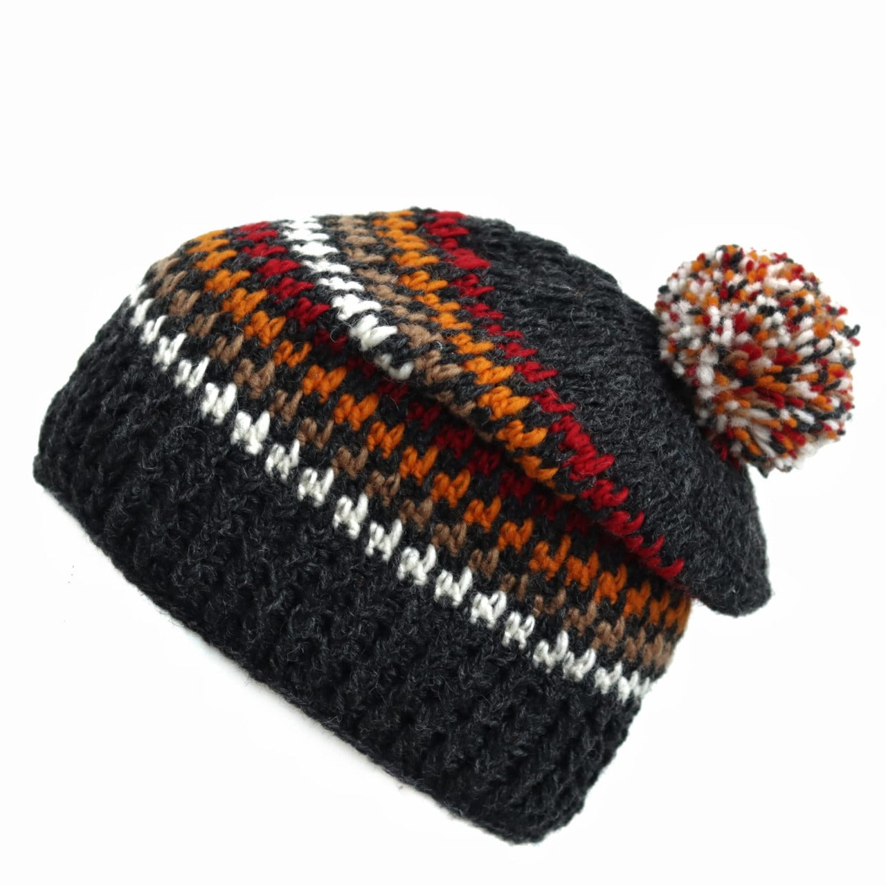 Handwoven Woolen Cap – Cozy, Warm, Unique Style with Colorful Patterns – High-Quality New Zealand Wool by Anitya, Made in Nepal