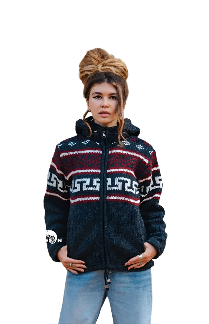 Handwoven Woolen Sweater Hoodie – Warm, Stylish, and Ethically Made by Anitya – Premium Winter Wear for Women