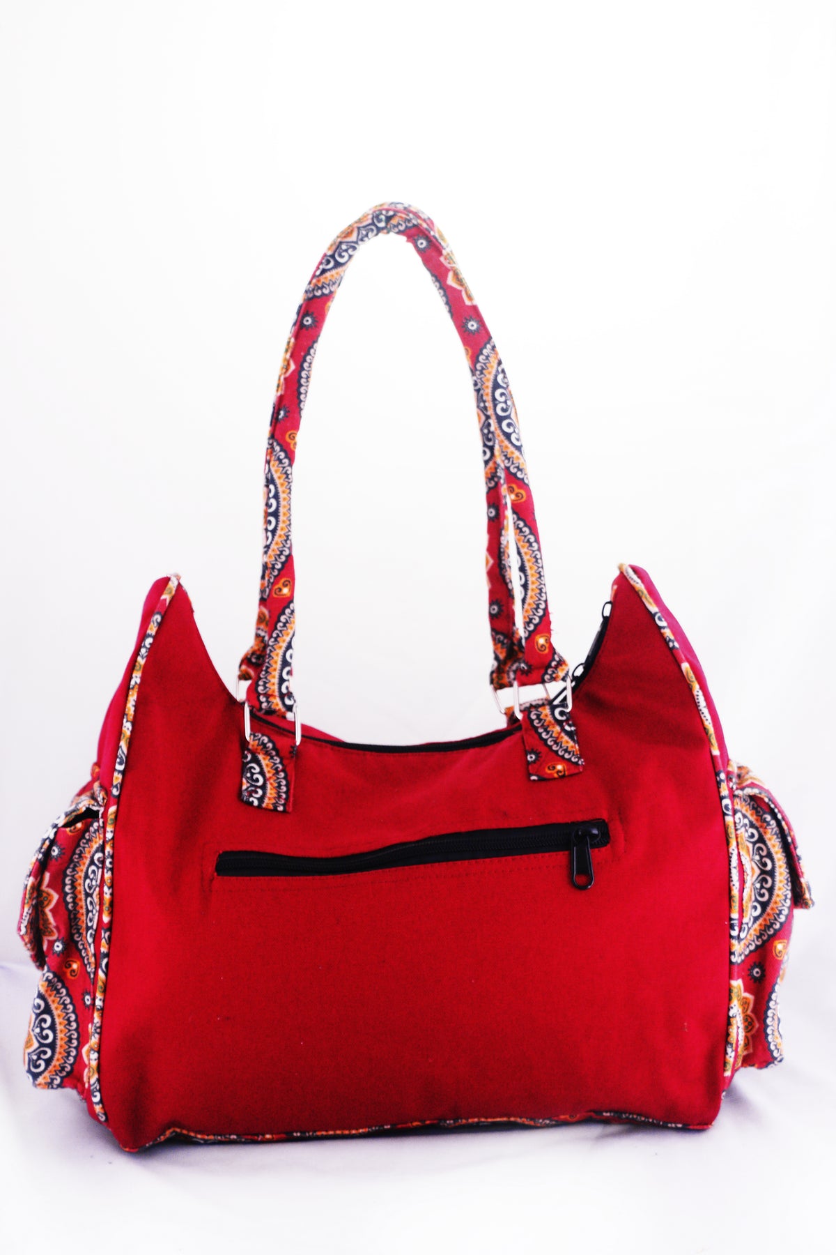 Handmade Cotton Boho Shoulder Bag | Multi-Pocket Travel Tote | Ethically Made in Nepal