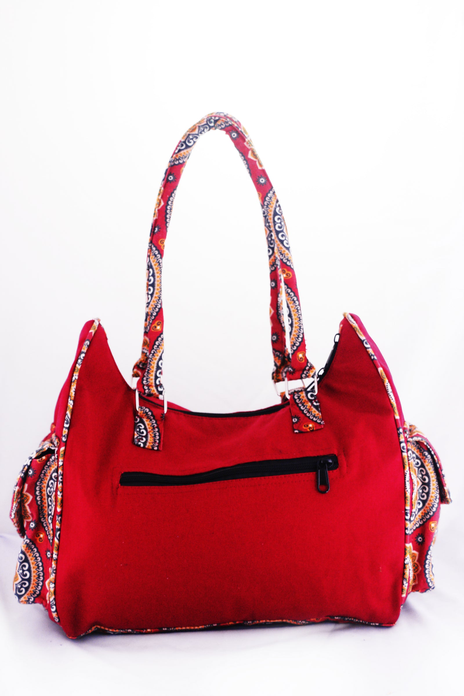 Handmade Cotton Boho Shoulder Bag | Multi-Pocket Travel Tote | Ethically Made in Nepal