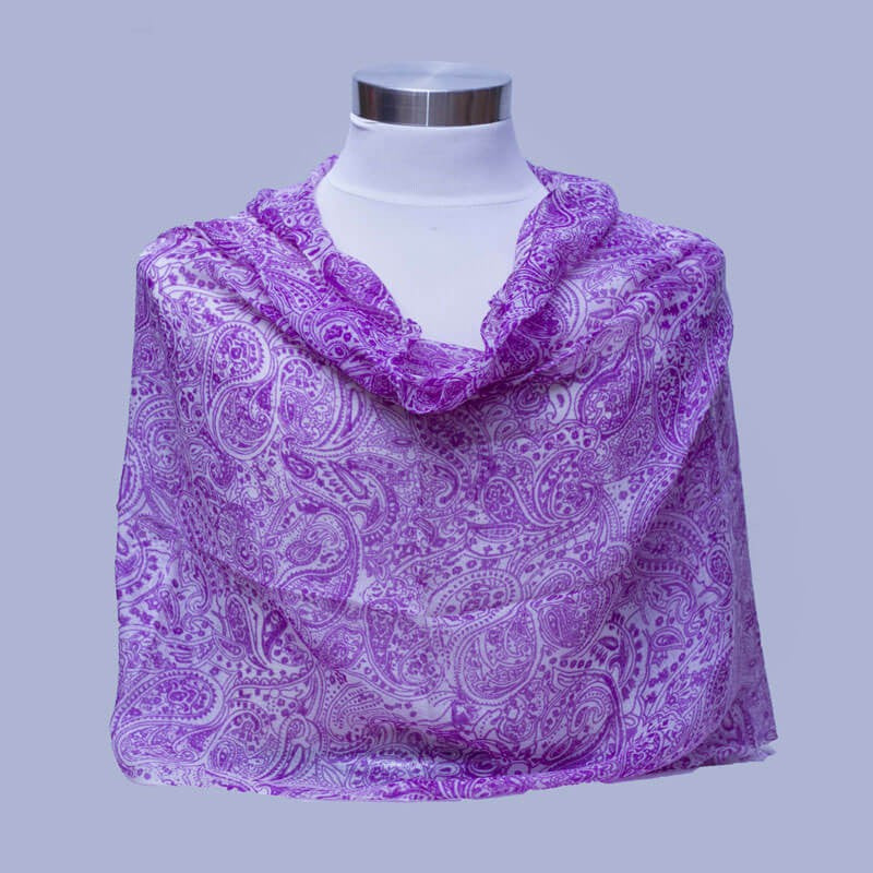 Handmade 100% Cashmere Ring Shawl – Floral Block Print | Soft Lightweight Wrap from Nepal